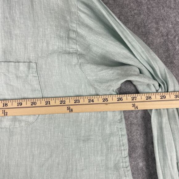 J Jill Love Linen Tunic Top Womens 2X Pale Green Coastal Relaxed Beachy - Picture 7 of 15